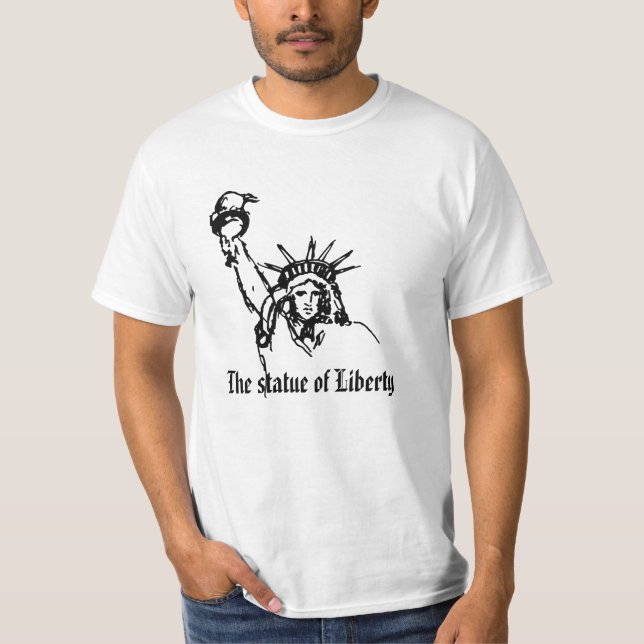Elegantes Weiß Die Freiheitsstatue T-Shirt (Vorderseite)