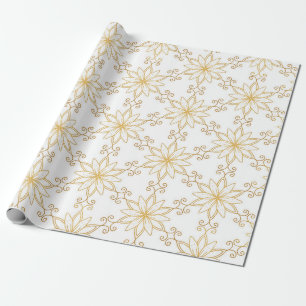 Elegantes Weiß, Gold Weihnachtspapier Geschenkpapier