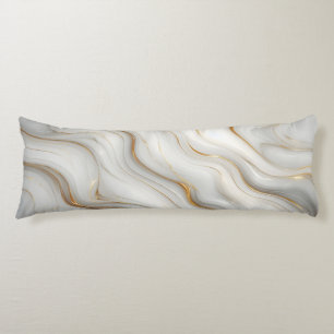 Elegantes Weiß-Grau-Gold-Marmor-Muster-Design Seitenschläferkissen