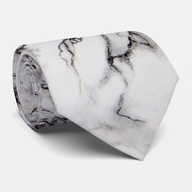 Elegantes Weiß-Grau-Schwarz-Weiß Krawatte (Gerollt)