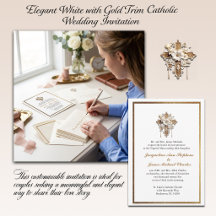Elegantes Weiß mit Gold Trim Wedding