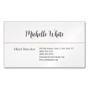 Elegantes Weiß, professionell und modern Magnetische Visitenkarte