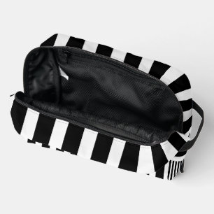 Elegantes weiß-schwarz gestreiftes Dopp-Kit für St Waschbeutel