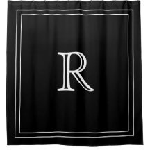 Elegantes weiß-schwarzes Border-Schrift-Monogramm
