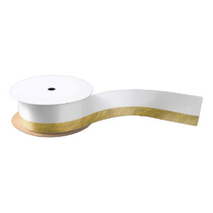 Elegantes Weiß Stripes die gedruckte Goldfolie Satinband