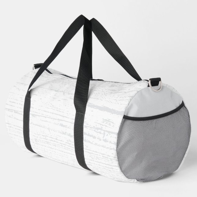 Elegantes Weiß- und Graukorn Duffle Bag (Rechte Ecke)