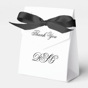 Elegantes Weiß und Schwarzes Herz Hochzeit Vielen  Geschenkschachtel