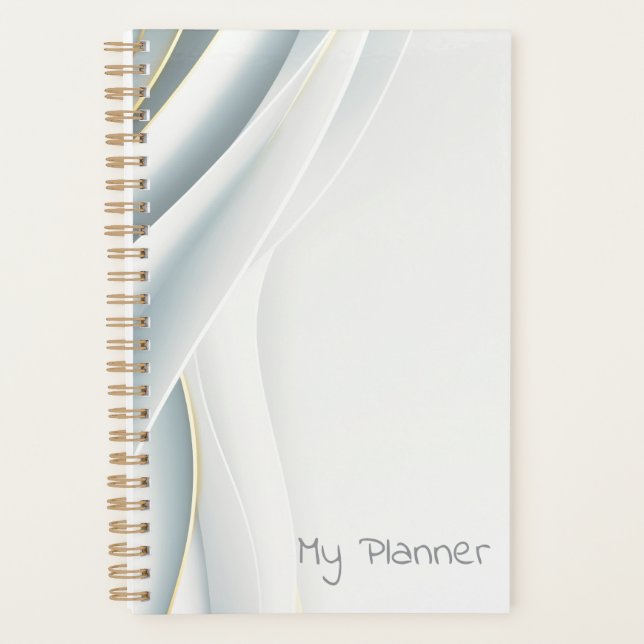 Elegantes Weiß Vail Personalisiert Planer (Vorderseite)