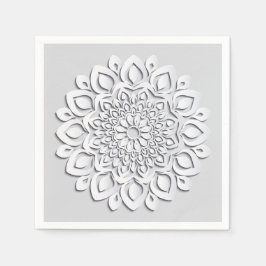 Elegantes Weißbuch Cut Mandala Serviette
