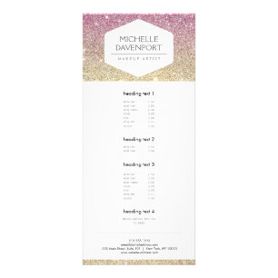 ELEGANTES WEISSEMBLEM AUF PINK OMBRE-GLITZER WERBEKARTE