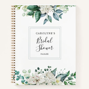 Elegantes Weißes Aquarell-Blumenmuster Notizbuch