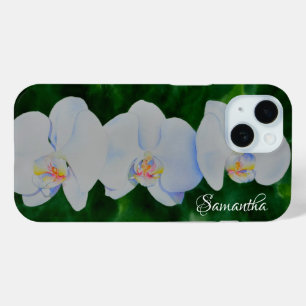 Elegantes, weißes Aquarell-Orchideenbild Case-Mate iPhone Hülle
