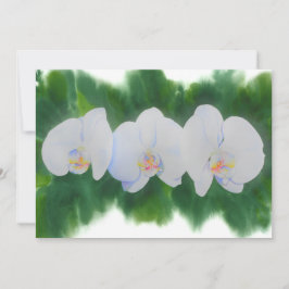 Elegantes, weißes Aquarell-Orchideenbild Einladung
