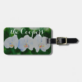 Elegantes, weißes Aquarell-Orchideenbild Gepäckanhänger