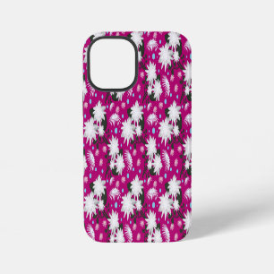 Elegantes weißes Blumenmuster Botanisches Design iPhone 12 Mini Hülle