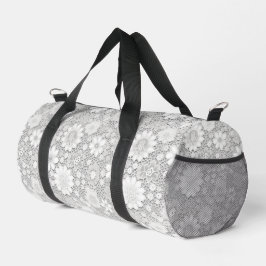 Elegantes weißes Blumenmuster Duffle Bag