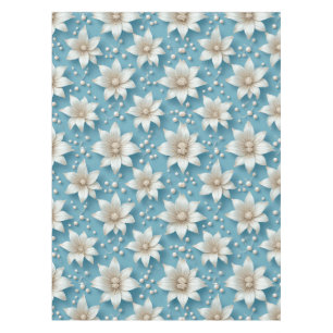 Elegantes weißes Blumenmuster mit Perlen Tischdecke