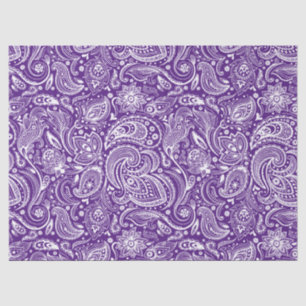 Elegantes weißes Blumenpaisley Lila Seidenpapier