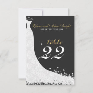 Elegantes weißes Brautkleid mit Spitze Tisch 22 Einladung