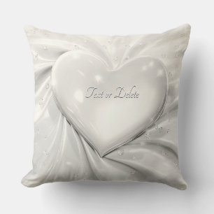 Elegantes weißes Cream-Herzklopfen Kissen