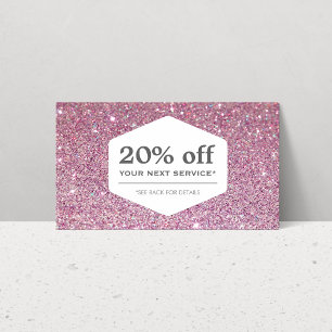 ELEGANTES WEISSES EMBLEM AUF PINK GLITZER Coupon C