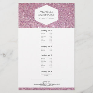 ELEGANTES WEISSES EMBLEM AUF PINK GLITZER Flyer