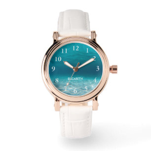 Elegantes, weißes Foto Armbanduhr