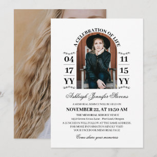 Elegantes Weißes Foto Einladung