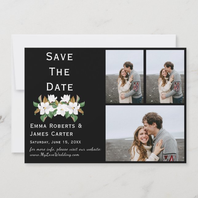 Elegantes Weißes Foto Save the Date (Vorderseite)