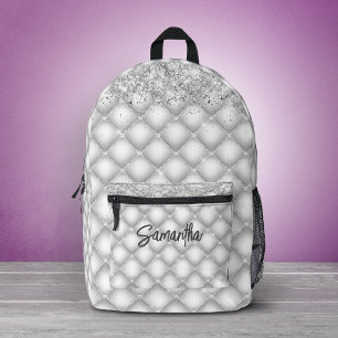 Elegantes weißes funkelndes Glitter Bedruckter Rucksack