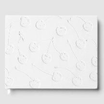 Elegantes weißes geprägtes Kirsch-Gästebuch