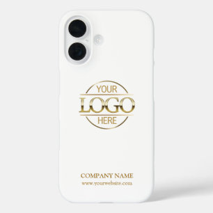 Elegantes weißes Geschäftslogo für Werbeunternehme iPhone 16 Hülle