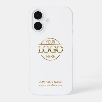 Elegantes weißes Geschäftslogo für Werbeunternehme iPhone 16 Hülle