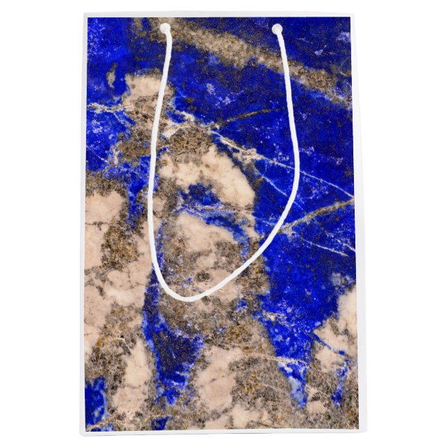 Elegantes, weißes Granit-Marmor Mittlere Geschenktüte (Vorderseite)