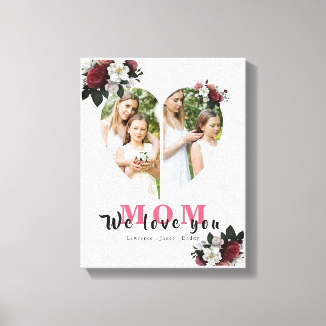 Elegantes Weißes Herz Gestaltetes Geschenk für den Leinwanddruck (Vorderseite)