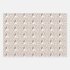 Elegantes, weißes Hochzeitspapier Geschenkpapier Set