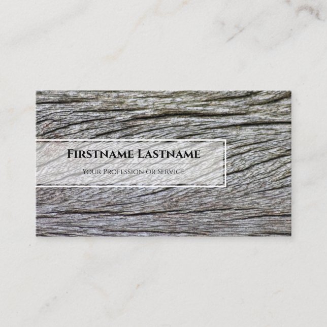 Elegantes weißes Holzkorn im minimalistischen Stil Visitenkarte (Vorderseite)