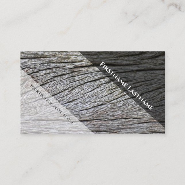 Elegantes weißes Holzkorn im minimalistischen Stil Visitenkarte (Vorderseite)