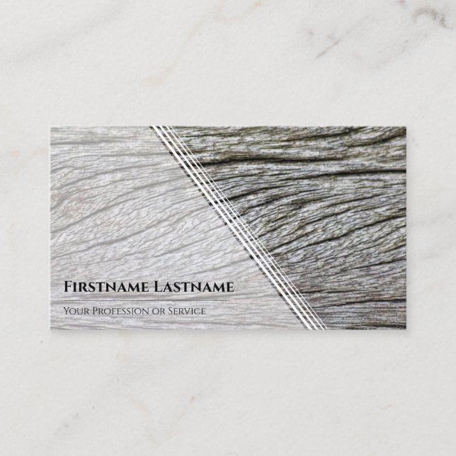 Elegantes weißes Holzkorn im minimalistischen Stil Visitenkarte (Vorderseite)