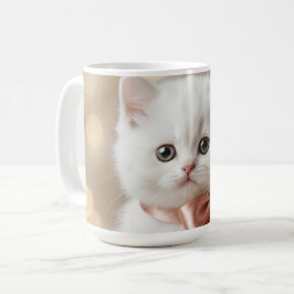 Elegantes Weißes Kätzchen Boutique Kaffeetasse