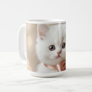 Elegantes Weißes Kätzchen Boutique Kaffeetasse