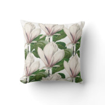 Elegantes weißes Magnolien-Blumenkissen