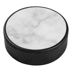 Elegantes, weißes Marmormuster Eishockey Puck