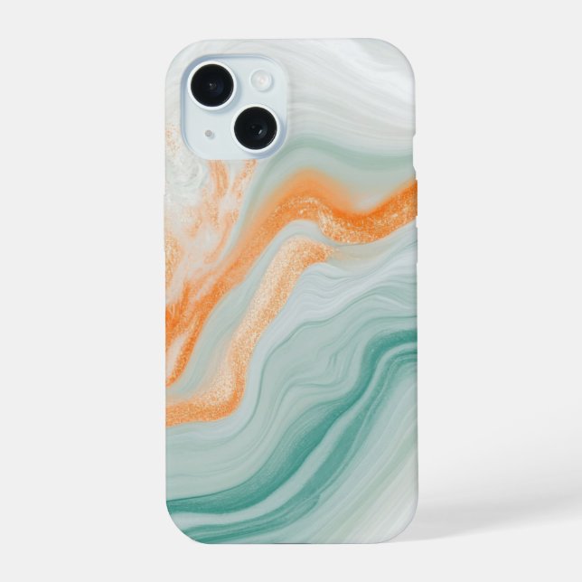 Elegantes Weißes Marmormuster  iPhone 15 Hülle (Rückseite)