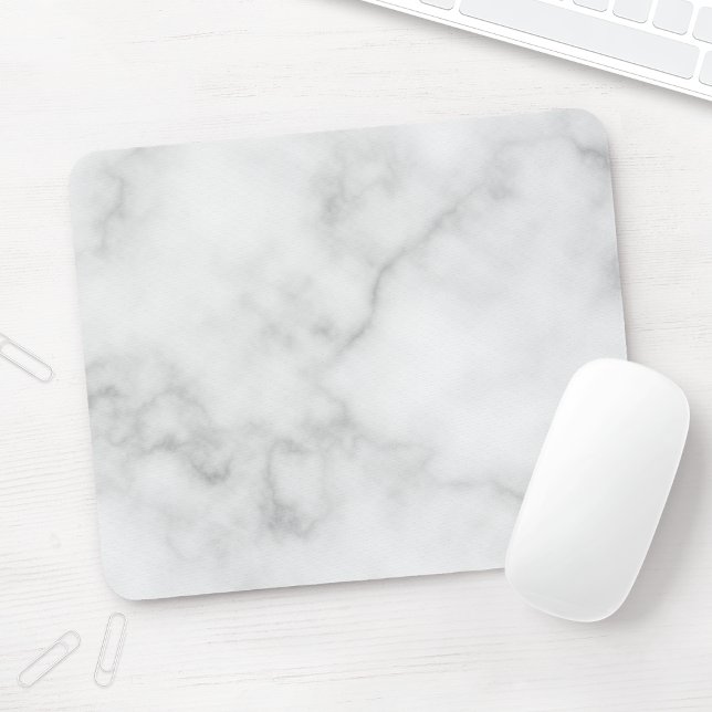 Elegantes, weißes Marmormuster Mousepad (Von Creator hochgeladen)