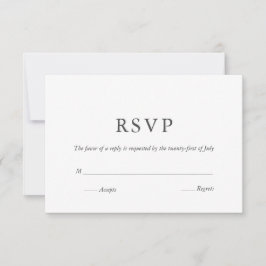 Elegantes, weißes, modernes Monogramm gestrichenes RSVP Karte