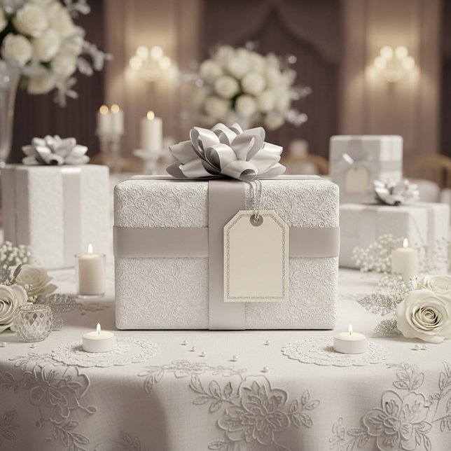 Elegantes weißes Muster Geschenkpapier (Von Creator hochgeladen)