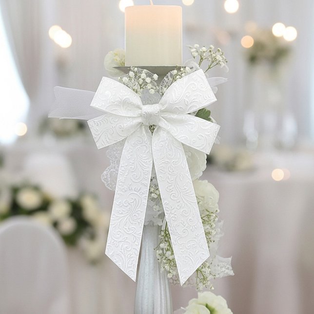 Elegantes weißes Muster Satinband (Von Creator hochgeladen)