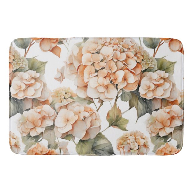 Elegantes, weißes, orangefarbenes Barockblau Badematte (Vorderseite)