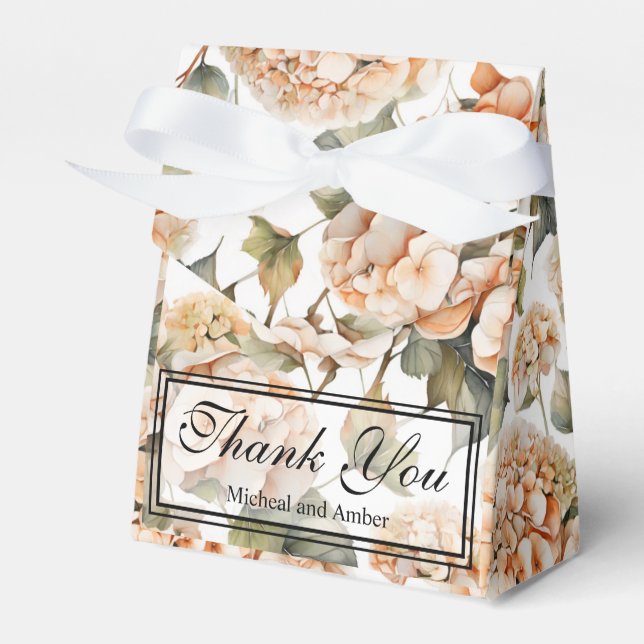 Elegantes, weißes, orangefarbenes Barockblau Geschenkschachtel (Vorderseite)